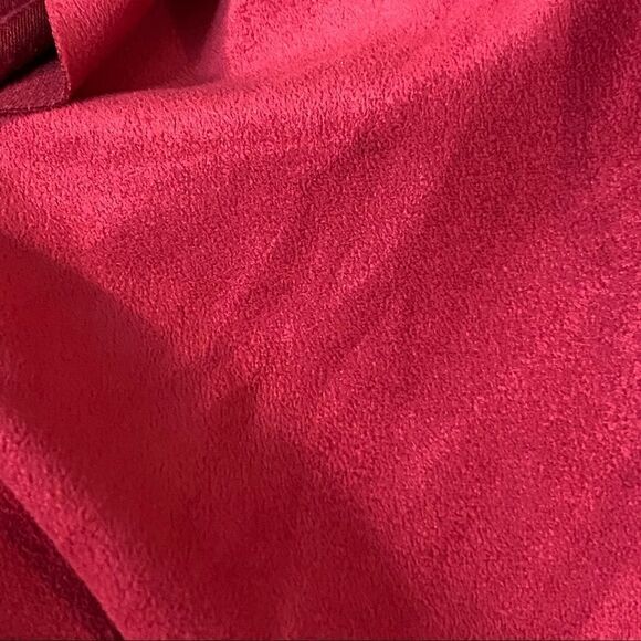 Vintage Sooki Collection Red Faux Suede Wrap Skirt Size Medium - Picture 7 of 7